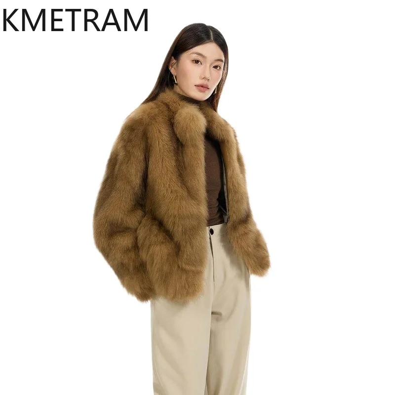KMETRAM Natural Finnish Fox Fur Jacket Women Stand Collar Short Coats 62cm Luxury Winter Real Fur Coat Woman Clothing 2026 шуба
KMETRAM Natural Finnish Fox Fur Jacket Women Stand Collar Short Coats 62cm Luxury Winter Real Fur Coat Woman Clothing 2026 шуба