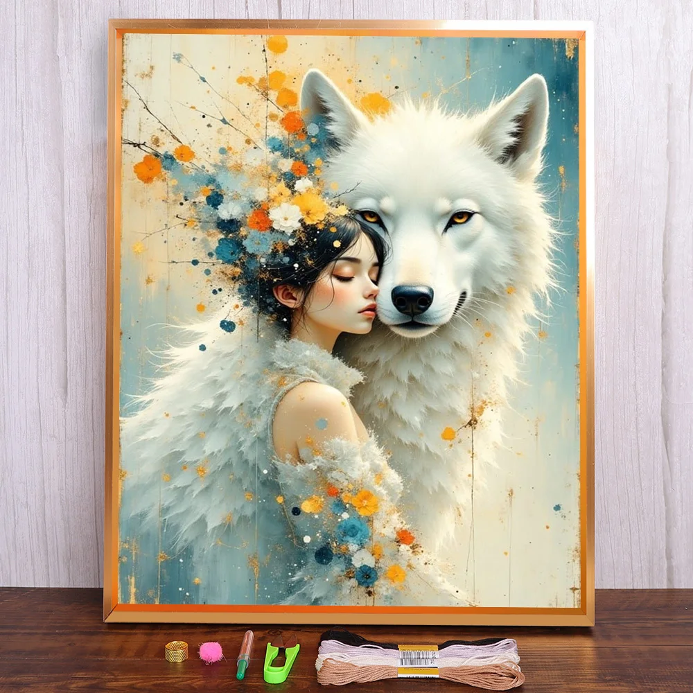 Women And Wolf Printed Cross-Stitch Patterns Embroidery DMC Threads Handmade Hobby Painting Sewing Promotions Home Decor Design
Women And Wolf Printed Cross-Stitch Patterns Embroidery DMC Threads Handmade Hobby Painting Sewing Promotions Home Decor Design