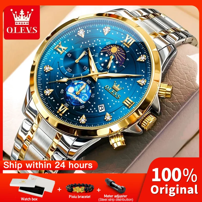 OLEVS 9807 New Mens Watches Original Quartz Watch Multifuncion Chronograph Watch For Man Waterproof Luminous Mens Gifts Freebie
OLEVS 9807 New Mens Watches Original Quartz Watch Multifuncion Chronograph Watch For Man Waterproof Luminous Mens Gifts Freebie