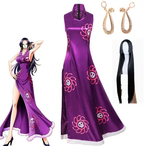 Boa Hancock Cosplay Costume Warlords of The Sea Empire Purple Dress Woman Sexy Carnival Halloween Anime Suit Outfit