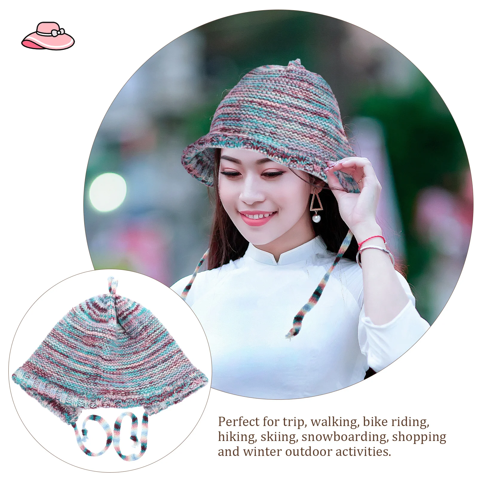 Ear protecting Wool Cap Knitted Hat Women Vintage Rainbow Striped Warm Hats Winter Outdoor Activities Women Winter Hat Knit
Ear protecting Wool Cap Knitted Hat Women Vintage Rainbow Striped Warm Hats Winter Outdoor Activities Women Winter Hat Knit