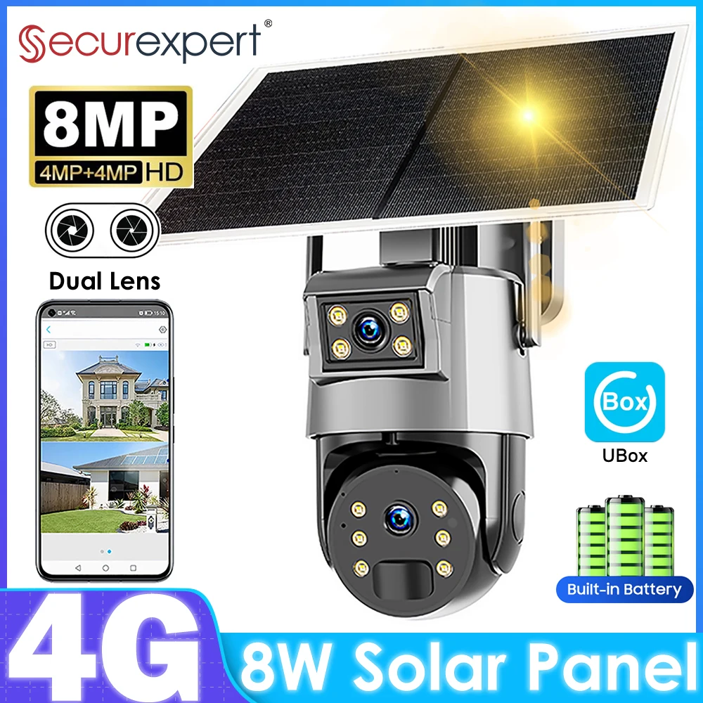 4K 8MP 4G Dual Lens Dual Screen Solar Panel CCTV Cameras Outdoor PTZ Full Color Night Vision PIR Human Detection Audio Cam UBOX 
4K 8MP 4G Dual Lens Dual Screen Solar Panel CCTV Cameras Outdoor PTZ Full Color Night Vision PIR Human Detection Audio Cam UBOX