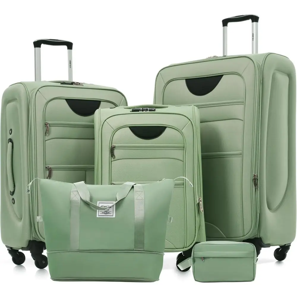 5 Piece Expandable Suitcase Set - Lightweight Travel Luggage with Spinner Wheels, Carry-On Size, TSA Lock, 22/26/30 (Light Green
5 Piece Expandable Suitcase Set - Lightweight Travel Luggage with Spinner Wheels, Carry-On Size, TSA Lock, 22/26/30 (Light Green