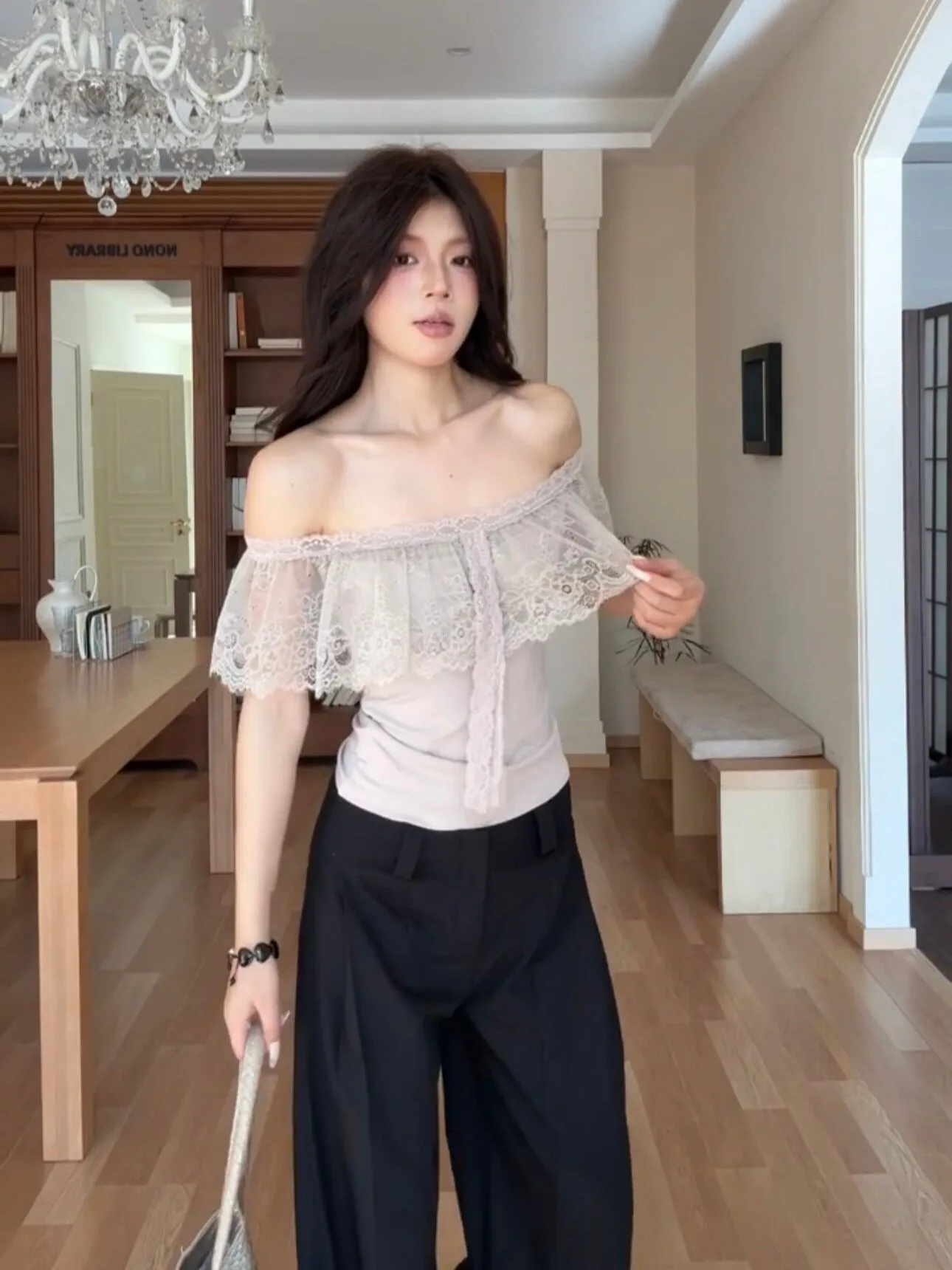 Pure Desire Lace Trim Shoulder Bared Short Sleeve T Shirt Women Summer Design Slimming Short Style Ladies Fashion Cotton Poly...
Pure Desire Lace Trim Shoulder Bared Short Sleeve T Shirt Women Summer Design Slimming Short Style Ladies Fashion Cotton Poly...