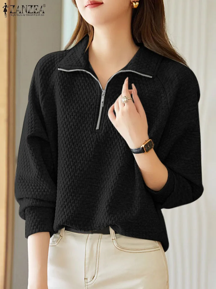 ZANZEA WomanFashion Solid Sweatshirts Vintage Zipper Chemise Casual Long Sleeve Pullover Spring Female Elegant Party Hoodies
ZANZEA WomanFashion Solid Sweatshirts Vintage Zipper Chemise Casual Long Sleeve Pullover Spring Female Elegant Party Hoodies