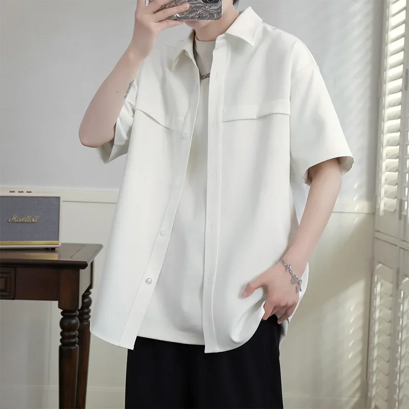 Summer men's shirt Aloha shirt large loose collar casual short sleeve shirt Japanese solid fashion street men's shirt
Summer men's shirt Aloha shirt large loose collar casual short sleeve shirt Japanese solid fashion street men's shirt