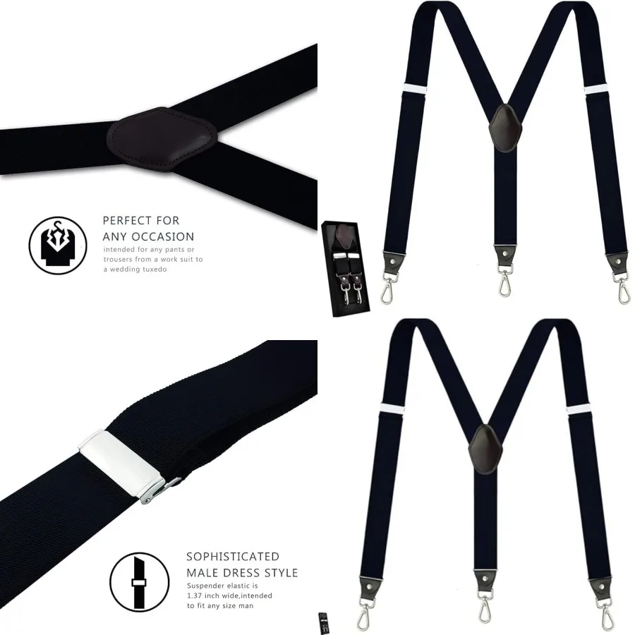 Suspenders for Men, Adjustable Suspenders with Elastic Straps Y-Back Construction Heavy Duty for Work, Black-gift Box
Suspenders for Men, Adjustable Suspenders with Elastic Straps Y-Back Construction Heavy Duty for Work, Black-gift Box