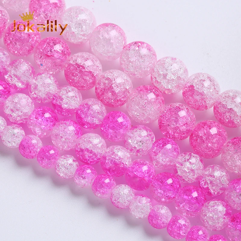 Natural Stone Pink White Snow Crackle Quartz Crystal Beads For Jewelry Making Round Loose Spacers Beads DIY Bracelet 6 8 10 12mm
Natural Stone Pink White Snow Crackle Quartz Crystal Beads For Jewelry Making Round Loose Spacers Beads DIY Bracelet 6 8 10 12mm