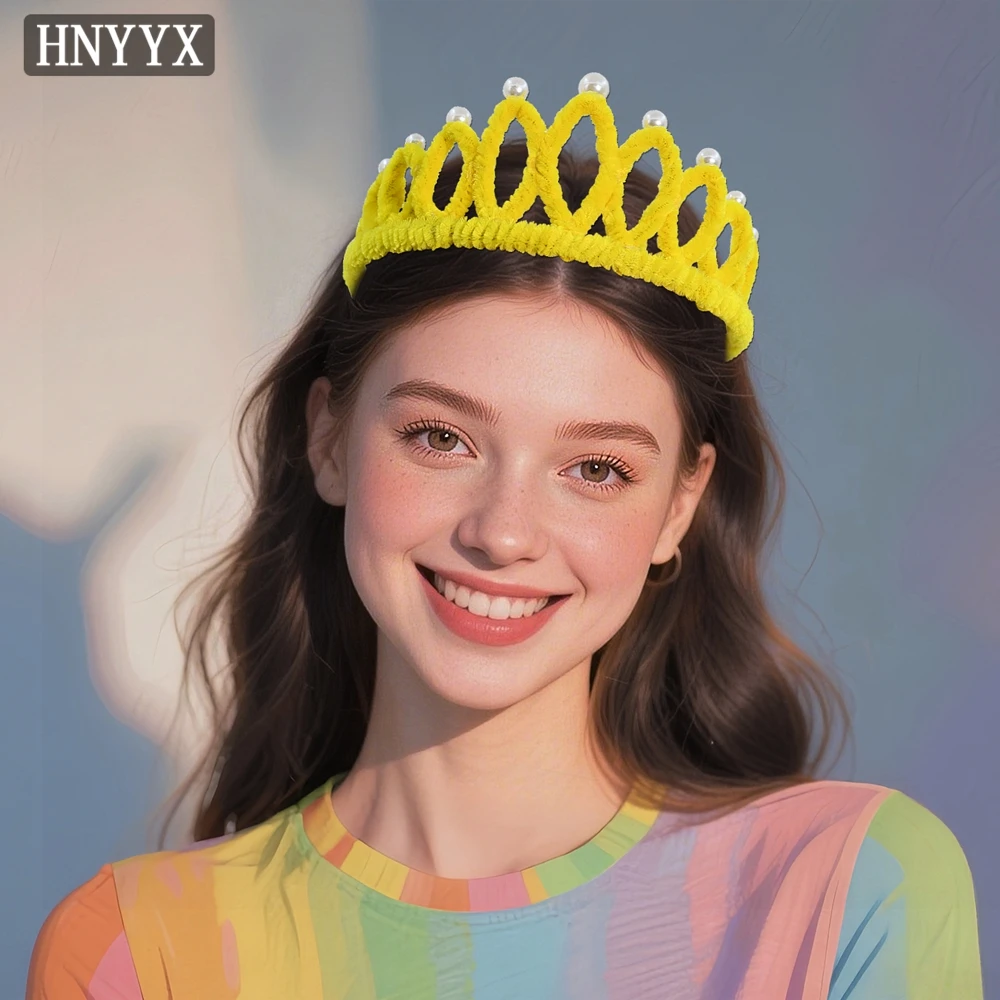 HNYYX Yellow Cartoon Crown Headband Pearl Ornament Headdress Bright Cute Tiara Headwear Cosplay Halloween Hair Accessories A359
HNYYX Yellow Cartoon Crown Headband Pearl Ornament Headdress Bright Cute Tiara Headwear Cosplay Halloween Hair Accessories A359