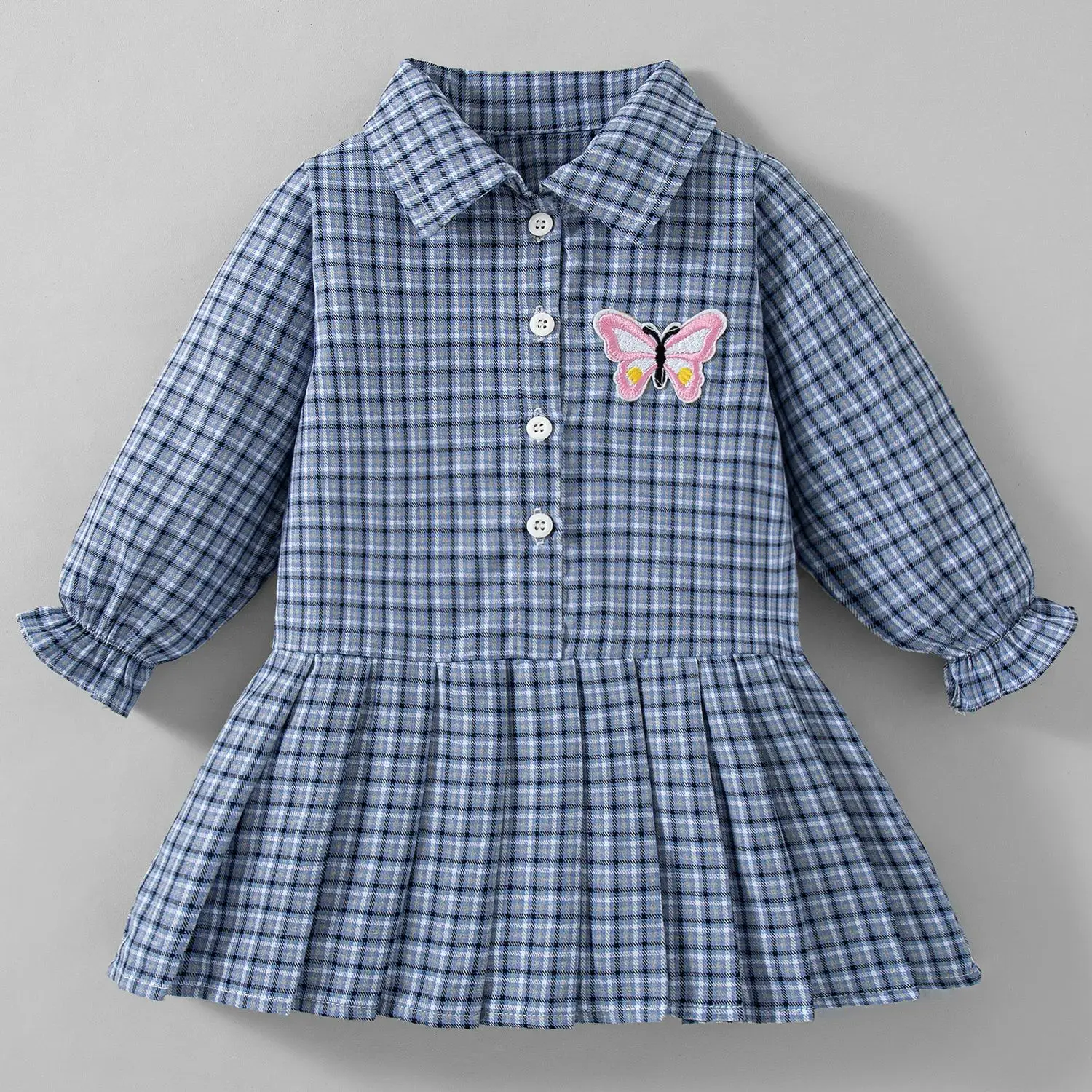 6 Months -3 Years Old Spring And Autumn New College Style Baby Girl Dress, Blue Checkered Long Sleeved Children'S Clothing
6 Months -3 Years Old Spring And Autumn New College Style Baby Girl Dress, Blue Checkered Long Sleeved Children'S Clothing