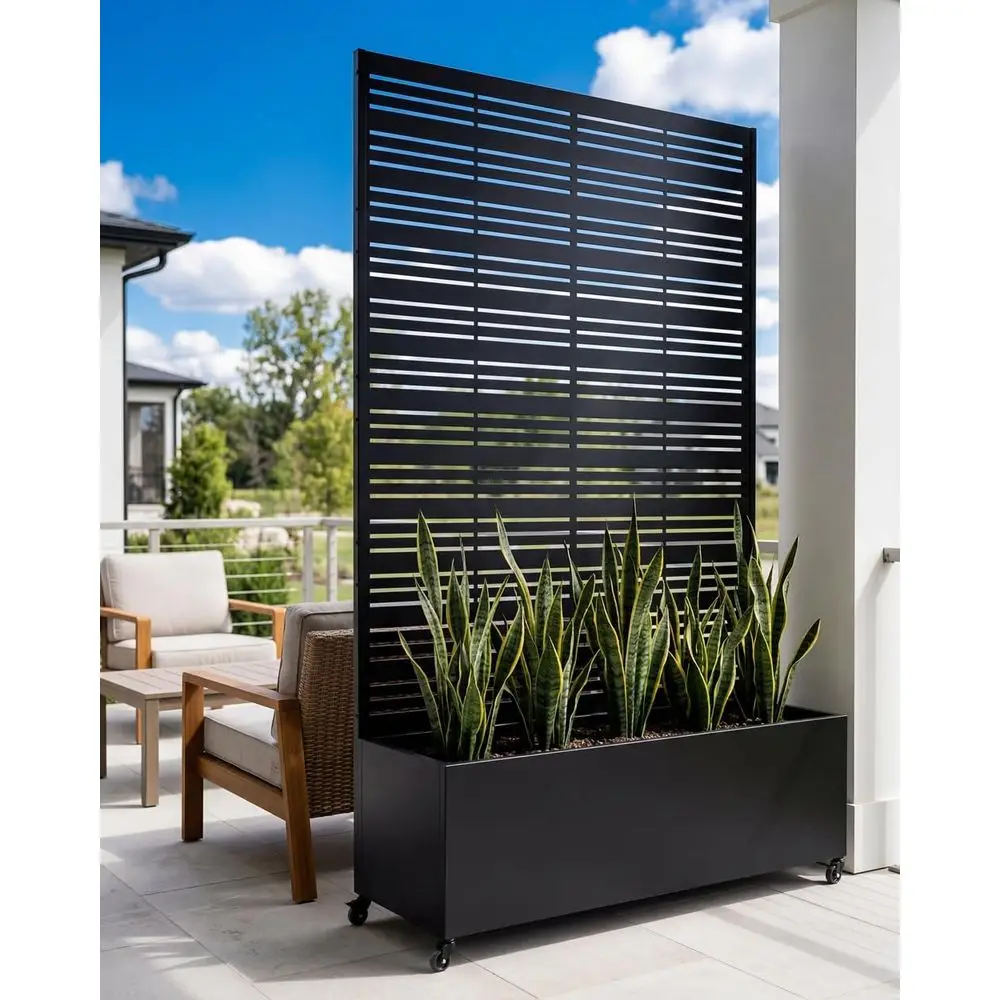 Elevated Garden Bed with Trellis, 73x47x16, Mobile Privacy Planter Box for Patio, Deck, Balcony - Black
Elevated Garden Bed with Trellis, 73x47x16, Mobile Privacy Planter Box for Patio, Deck, Balcony - Black