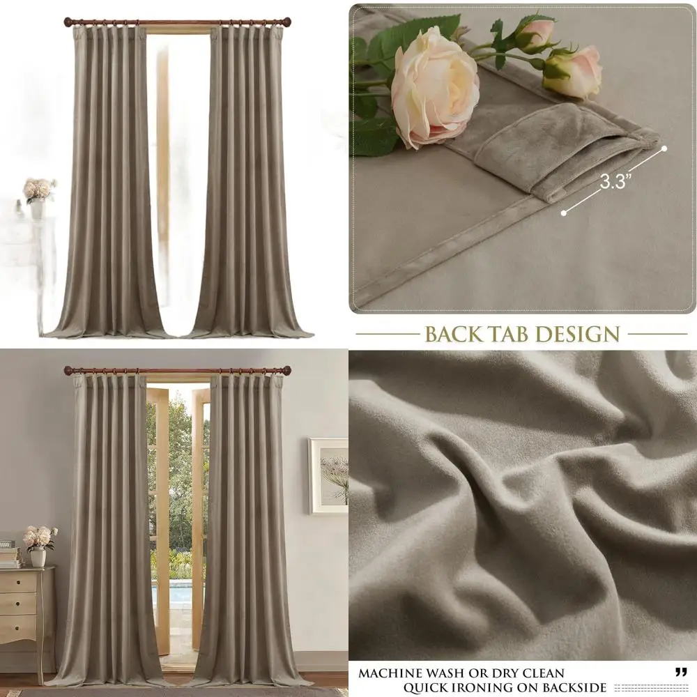 Бежевые бархатные шторы для детской комнаты 96 — затемняющие, термостойкие, конфиденциальные шторы для раздвижных/французских дверей, 2 панели, W52xL96
Бежевые бархатные шторы для детской комнаты 96 — затемняющие, термостойкие, конфиденциальные шторы для раздвижных/французских дверей, 2 панели, W52xL96