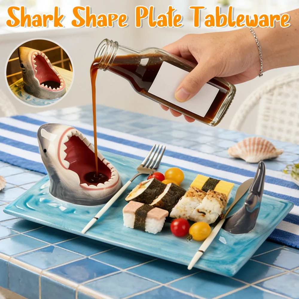 Уникальная керамическая тарелка в форме акулы для пельменей, декоративная тарелка для суши, красивая посуда, забавный декор для дома
Уникальная керамическая тарелка в форме акулы для пельменей, декоративная тарелка для суши, красивая посуда, забавный декор для дома