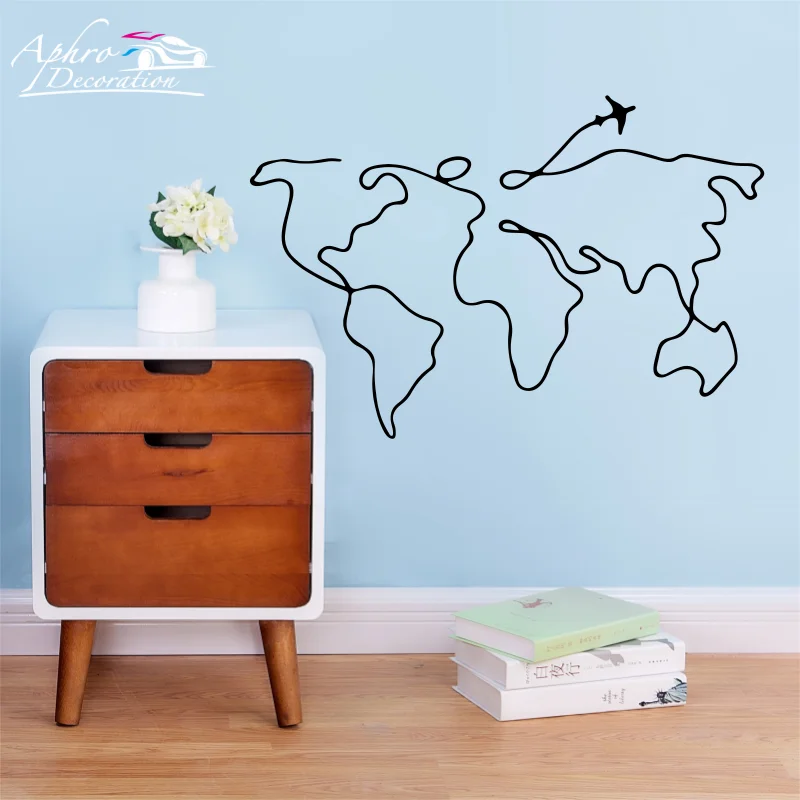 Simple Line Travel World Map Wall Sticker For Bedroom Decorative Removable Vinyl Wall Decal Creative Home Decor mural New Design
Simple Line Travel World Map Wall Sticker For Bedroom Decorative Removable Vinyl Wall Decal Creative Home Decor mural New Design