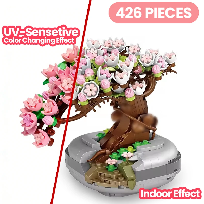 DIY Sakura Tree Building Blocks UV Color Changing Diy Cherry Blossom Bricks Model Ornament Romantic Gift for Girlfriend
DIY Sakura Tree Building Blocks UV Color Changing Diy Cherry Blossom Bricks Model Ornament Romantic Gift for Girlfriend