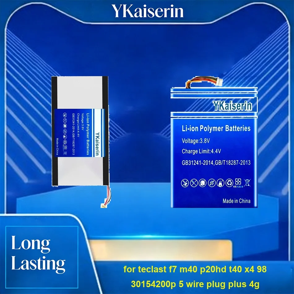 Tablet Battery Long Lasting H-28125140P 6000-9200mAh For Teclast F7 M40 p20hd T40 X4 98 30154200P 5 Wire Plug Plus 4G
Tablet Battery Long Lasting H-28125140P 6000-9200mAh For Teclast F7 M40 p20hd T40 X4 98 30154200P 5 Wire Plug Plus 4G