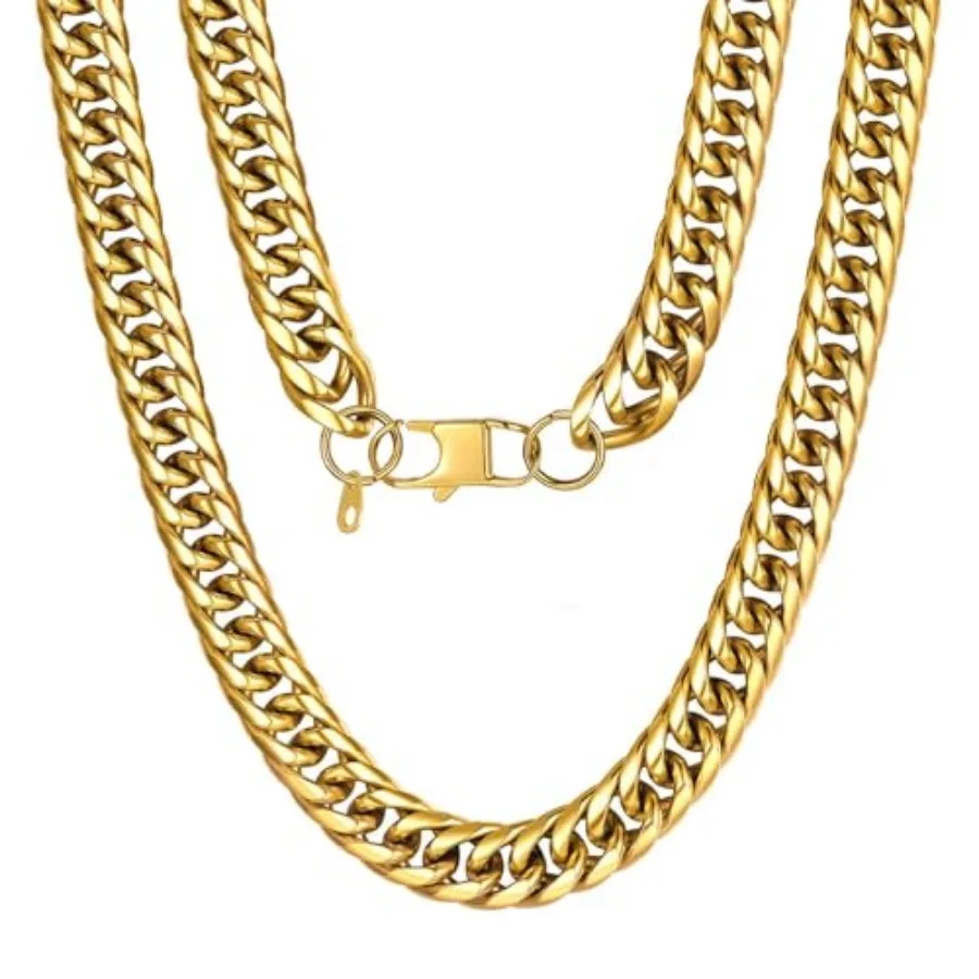 U7 Cuban Lk Cha Necklace for Men, 12mm/9mm/6mm Miami Curb Cha, Staless Steel/Black/K Gold Plated, Hip Hop Jewelry, Heavy Duty T
U7 Cuban Lk Cha Necklace for Men, 12mm/9mm/6mm Miami Curb Cha, Staless Steel/Black/K Gold Plated, Hip Hop Jewelry, Heavy Duty T
