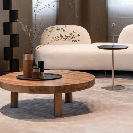 Nordic round solid wood coffee table small apartment modern simple antique homestay wooden small tea table household living room
Nordic round solid wood coffee table small apartment modern simple antique homestay wooden small tea table household living room