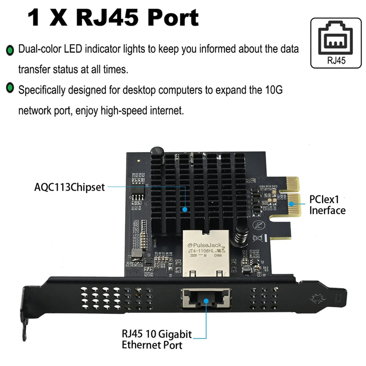 ATP-новая однопортовая сетевая карта PCIe X1 до 10 Гбит/с RJ45 AQC113 1G/2,5G/5G/10Gbps с поддержкой проводной локальной сети PXE Win10/11 для настольных ПК
ATP-новая однопортовая сетевая карта PCIe X1 до 10 Гбит/с RJ45 AQC113 1G/2,5G/5G/10Gbps с поддержкой проводной локальной сети PXE Win10/11 для настольных ПК