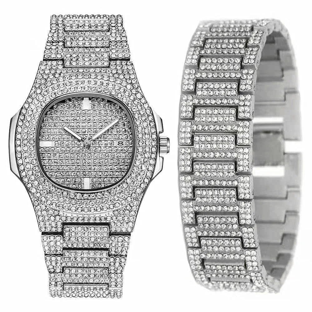 Iced Out Bracelet Watches for Men Iced Out Watch Jewelry Hip Hop Gold Cool Luxury Wrap Bracelets Gifts
Iced Out Bracelet Watches for Men Iced Out Watch Jewelry Hip Hop Gold Cool Luxury Wrap Bracelets Gifts