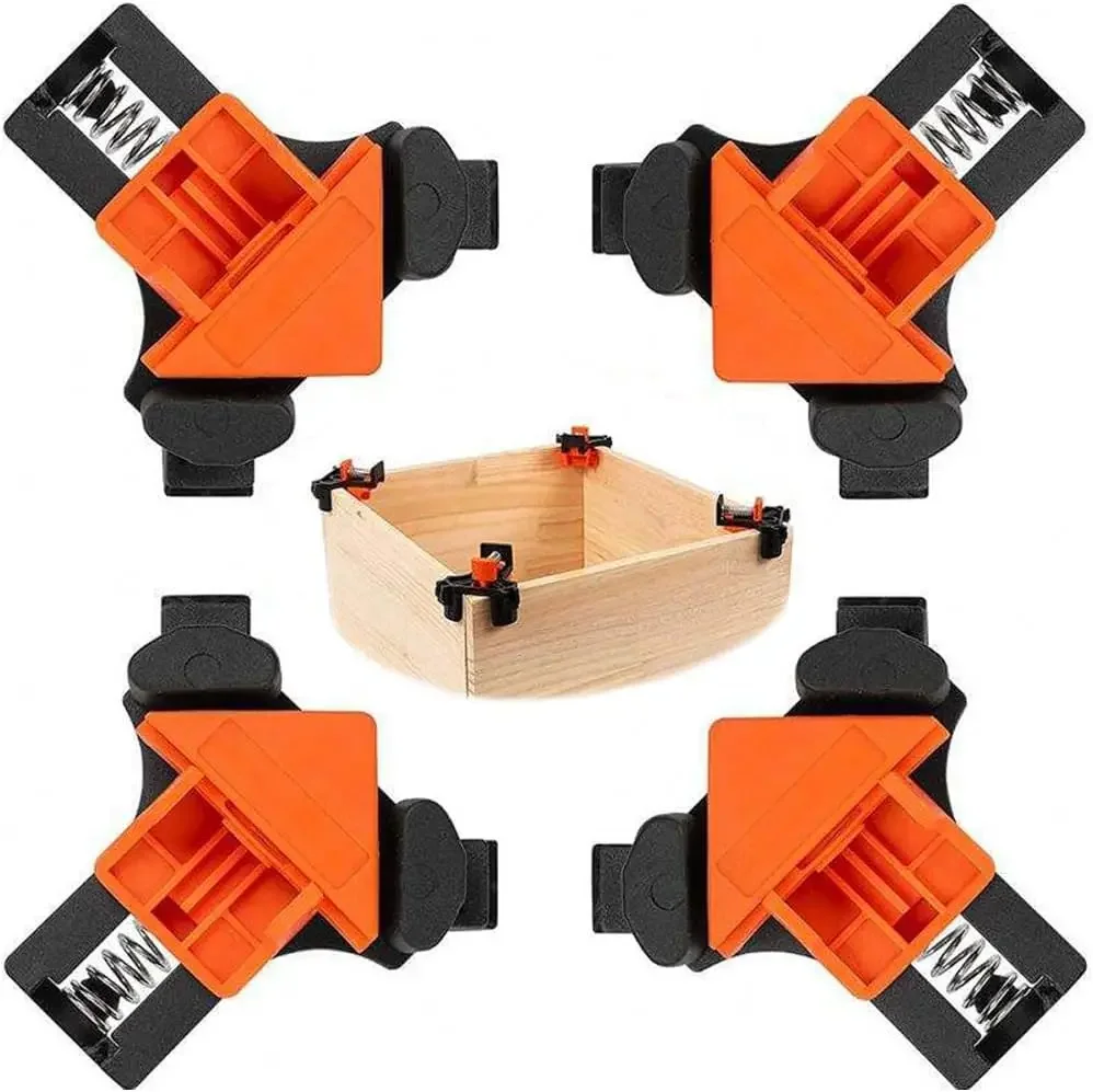 Quick-Set Right Angle Wood Clamps - Spring Loaded 90 Degree Corner Clamps for DIY Furniture Photo Frames Cabinet Building Tools
Quick-Set Right Angle Wood Clamps - Spring Loaded 90 Degree Corner Clamps for DIY Furniture Photo Frames Cabinet Building Tools