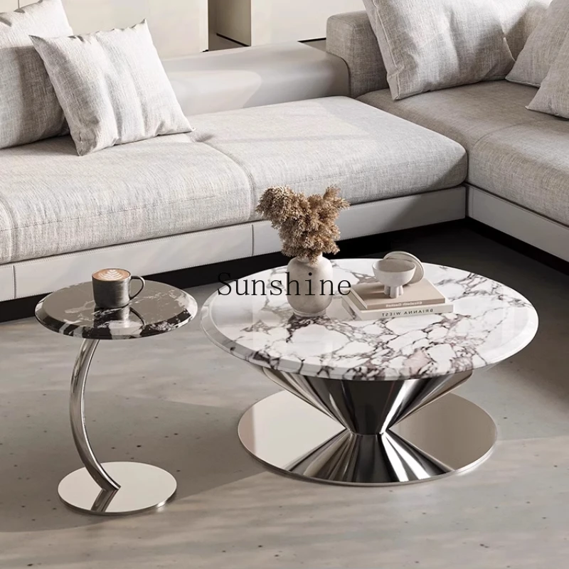 Medieval marble round flying saucer coffee table minimalist living room household size apartment
Medieval marble round flying saucer coffee table minimalist living room household size apartment