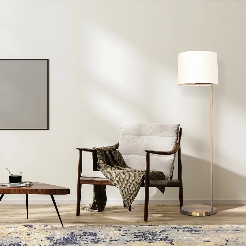 Zenith Offset Brass Base Floor Lamp with Drum-shaped Linen Shade Zenith Offset Brass Base Floor Lamp Drum-shaped Linen Shade
Zenith Offset Brass Base Floor Lamp with Drum-shaped Linen Shade Zenith Offset Brass Base Floor Lamp Drum-shaped Linen Shade