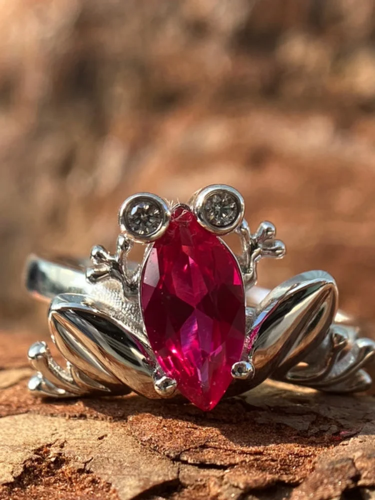 Sterling Silver 925 Marquise Cut Lab Ruby Frog Ring Vintage Design Ring Lab Ruby Wedding Fine Jewelry GRM
Sterling Silver 925 Marquise Cut Lab Ruby Frog Ring Vintage Design Ring Lab Ruby Wedding Fine Jewelry GRM