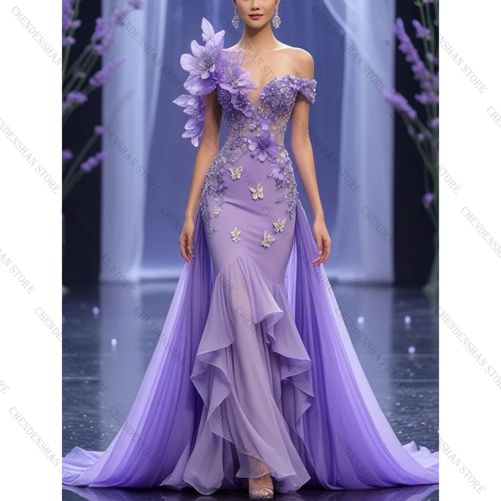 Purple Off The Shoulder A-Line Prom Dress Fashion Party Floor Length Lady High-end Formal Evening Gowns
Purple Off The Shoulder A-Line Prom Dress Fashion Party Floor Length Lady High-end Formal Evening Gowns