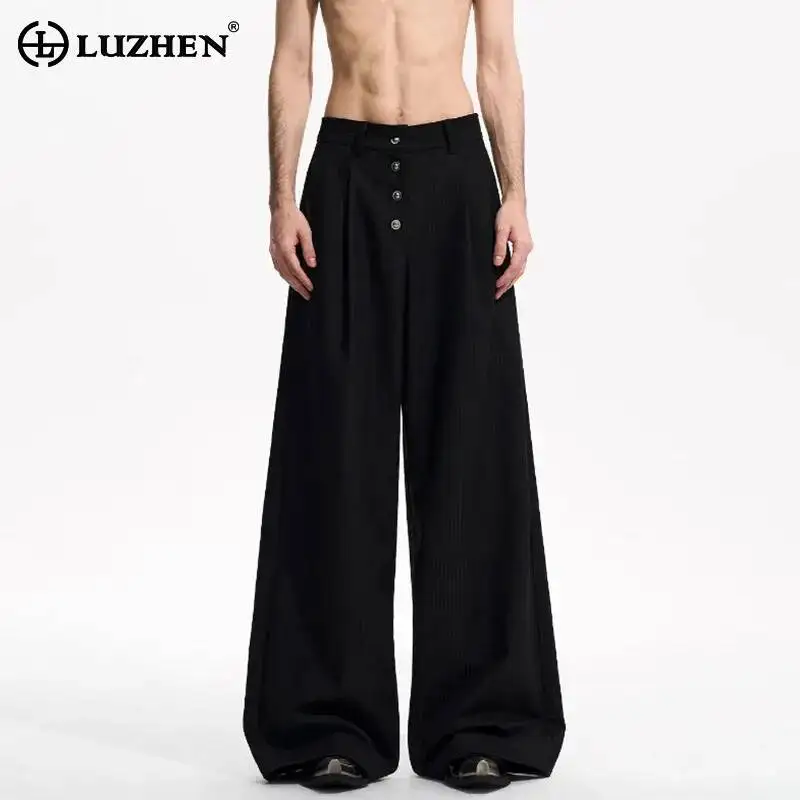 LUZHEN High Elegant Straight Original Waist Buttoned Trousers Decorate Men's Stylish Handsome Solid Color Casual Pants JY7156
LUZHEN High Elegant Straight Original Waist Buttoned Trousers Decorate Men's Stylish Handsome Solid Color Casual Pants JY7156