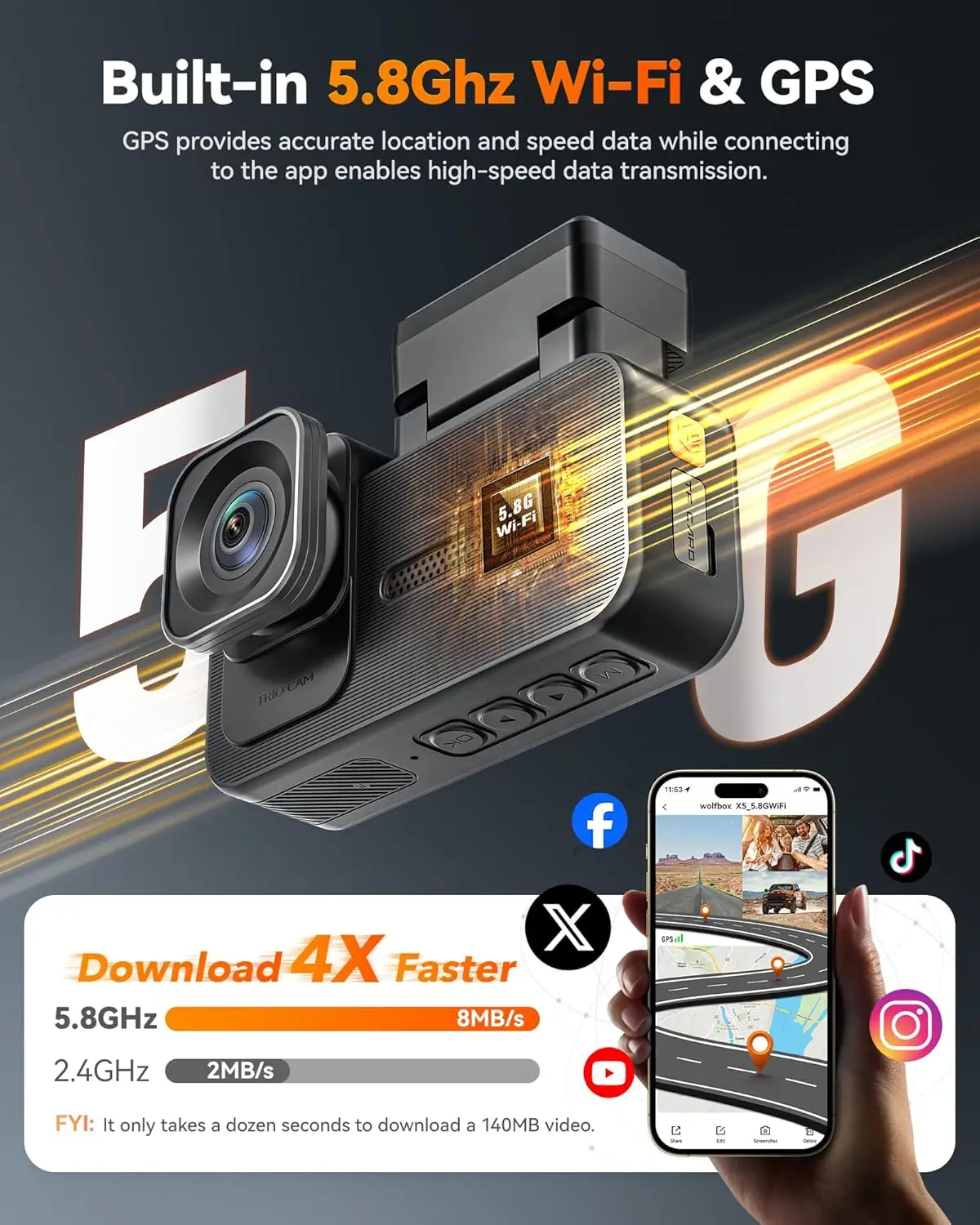 X5 Новая 3-канальная видеорегистратор 4K HDR, 4K+2.5K+1080P передняя и задняя внутренняя автомобильная камера с картой 128 ГБ, голосовое управление, поддержка 512 ГБ
X5 Новая 3-канальная видеорегистратор 4K HDR, 4K+2.5K+1080P передняя и задняя внутренняя автомобильная камера с картой 128 ГБ, голосовое управление, поддержка 512 ГБ