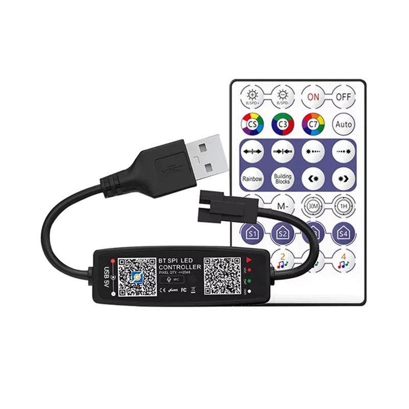 A76X-WS2812B Controller Remote Control Bluetooth Music APP Control For Pixel LED Strip Light SK6812 WS2811 WS2812
A76X-WS2812B Controller Remote Control Bluetooth Music APP Control For Pixel LED Strip Light SK6812 WS2811 WS2812