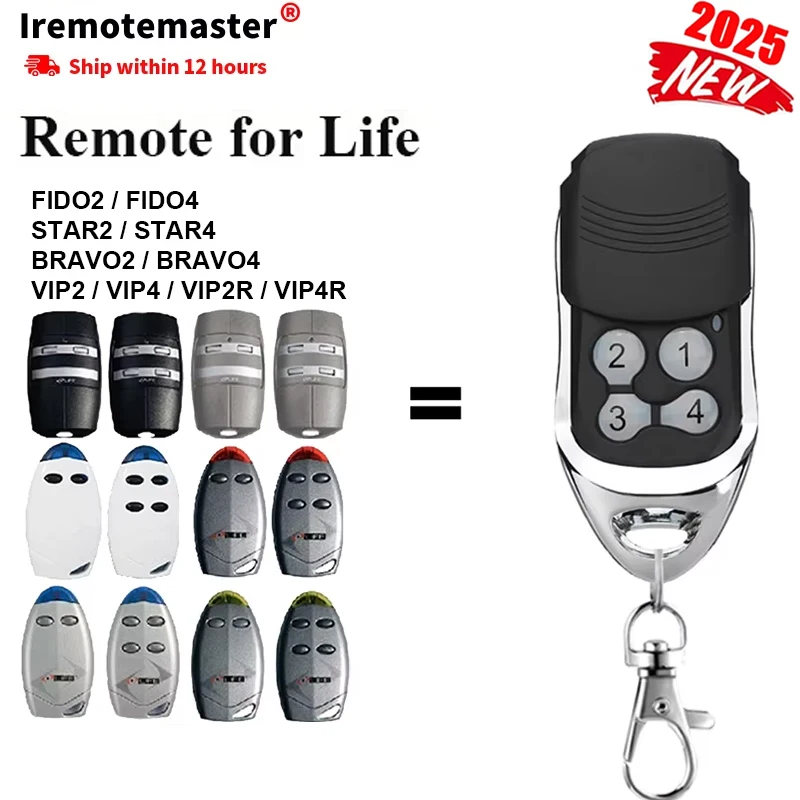 2025 New LIFE Garage Gate Remote Control Compatible with LIFE FIDO2 FIDO4 VIP2 VIP4 VIP2R VIP4R STAR2 STAR4 BRAVO2 BRAVO4 433MHz
2025 New LIFE Garage Gate Remote Control Compatible with LIFE FIDO2 FIDO4 VIP2 VIP4 VIP2R VIP4R STAR2 STAR4 BRAVO2 BRAVO4 433MHz