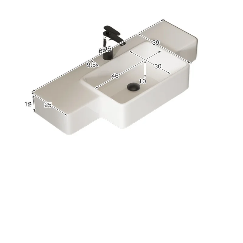 *Integrated basin Wall-mounted wash basin Small apartment bathroom Ceramic simple washbasin
*Integrated basin Wall-mounted wash basin Small apartment bathroom Ceramic simple washbasin