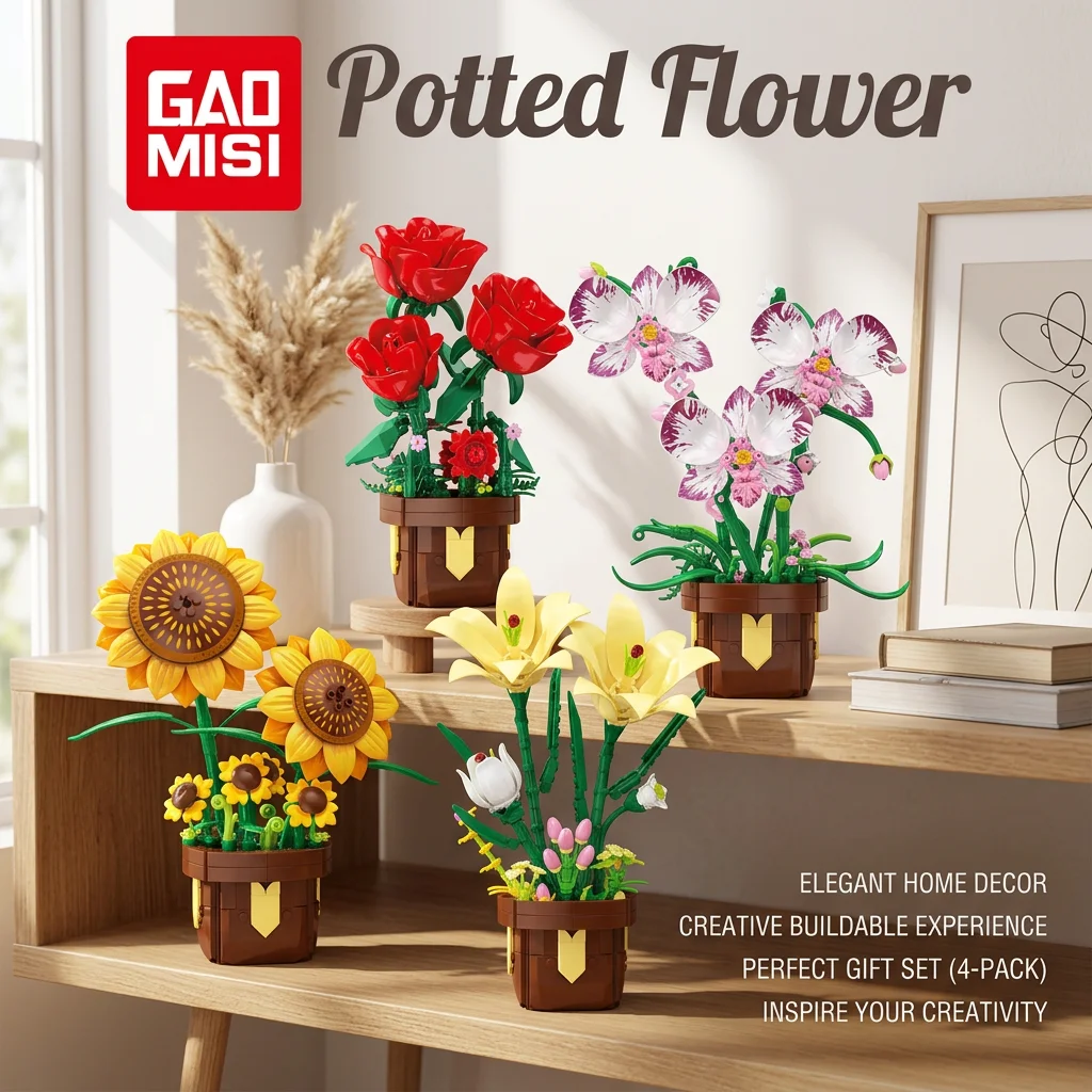 Flower Bouquet Potted Plant Building Blocks Rose Phalaenopsis Lily Sunflower Lily Decor Bricks Set Toys For Children Kids Gift
Flower Bouquet Potted Plant Building Blocks Rose Phalaenopsis Lily Sunflower Lily Decor Bricks Set Toys For Children Kids Gift