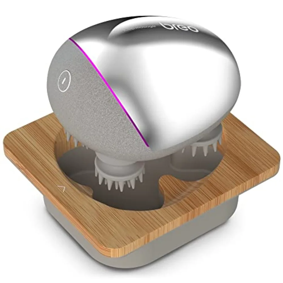Portable Mini Scalp Massager for Stress Relief with Bamboo Wood Charging Base Silver IPX7 Waterproof Rechargeable Removable Mas
Portable Mini Scalp Massager for Stress Relief with Bamboo Wood Charging Base Silver IPX7 Waterproof Rechargeable Removable Mas