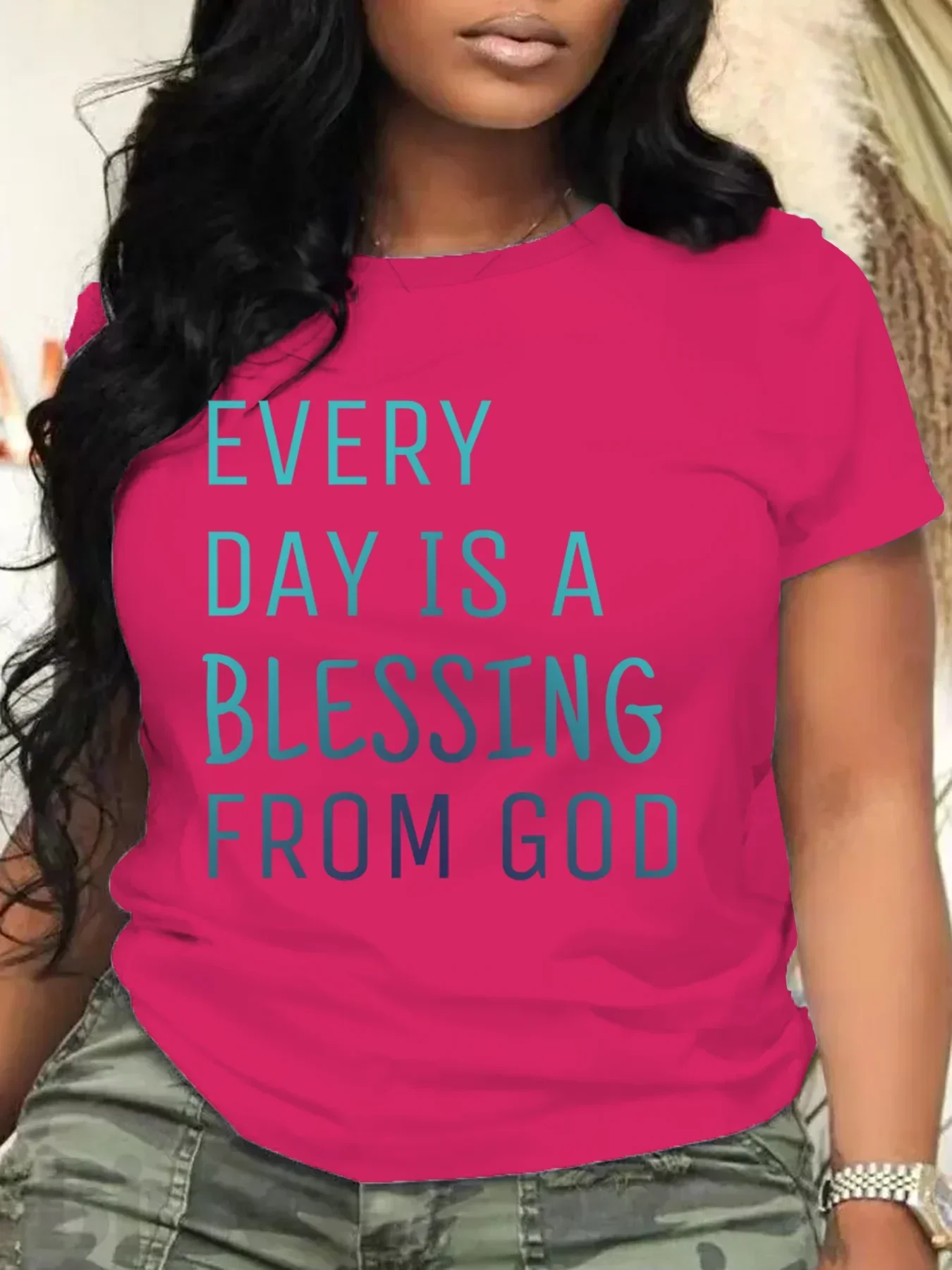 Women Plus Size Clothing Summer Round Neck Short Sleeve Printed Letter Casual BLESSING Plus Size T-Shirts Y2k Top
Women Plus Size Clothing Summer Round Neck Short Sleeve Printed Letter Casual BLESSING Plus Size T-Shirts Y2k Top