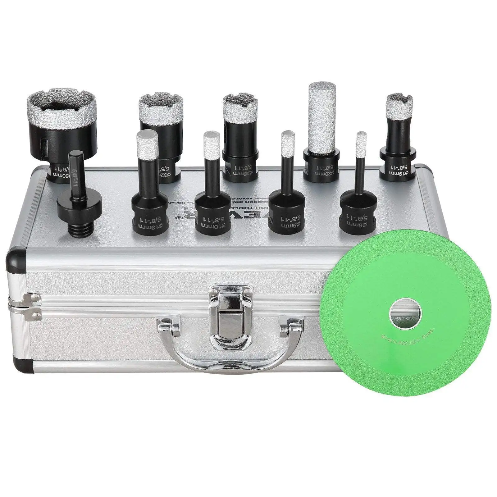 Diamond Core Drill Bit Set,8 PCS 6/8/10/13/19/25/32/50mm Diamond Hole Saw Kit,with Finger Milling Bit Saw Blade and Storage Case
Diamond Core Drill Bit Set,8 PCS 6/8/10/13/19/25/32/50mm Diamond Hole Saw Kit,with Finger Milling Bit Saw Blade and Storage Case