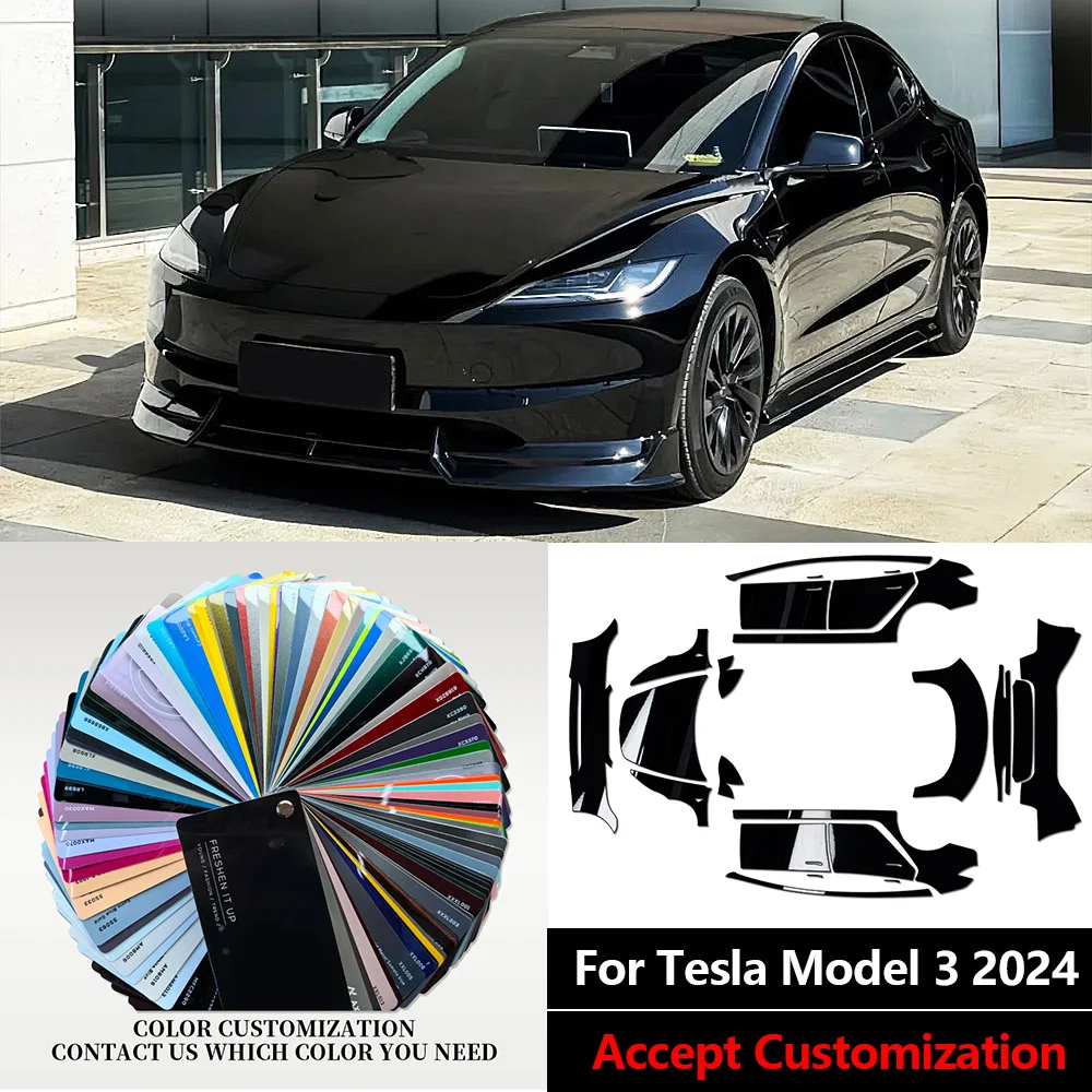 For Tesla Model 3 Highland 2024 2025 Color Change Film Decal Anti-Scratch Paint Protection Film Vinyl Wrap Car Accessories
For Tesla Model 3 Highland 2024 2025 Color Change Film Decal Anti-Scratch Paint Protection Film Vinyl Wrap Car Accessories