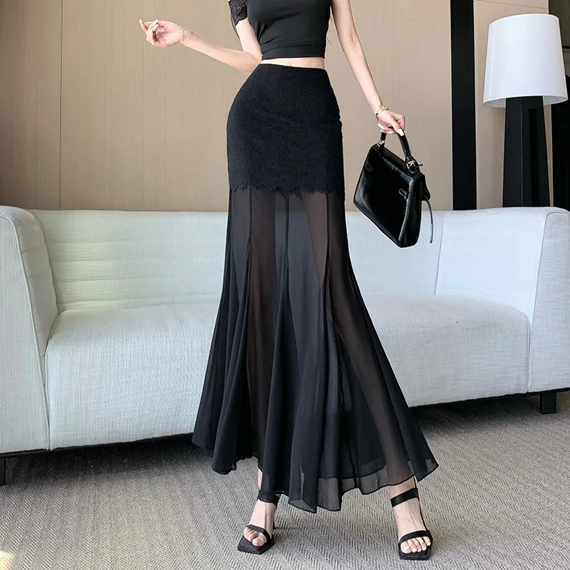 Женская черная юбка-карандаш в стиле Харадзюку с ретро-вышивкой, кружевными вставками и сетчатым пэчворком, плиссированная, облегающая, миди, в стиле русалки, для офиса, в сказочном стиле
Женская черная юбка-карандаш в стиле Харадзюку с ретро-вышивкой, кружевными вставками и сетчатым пэчворком, плиссированная, облегающая, миди, в стиле русалки, для офиса, в сказочном стиле