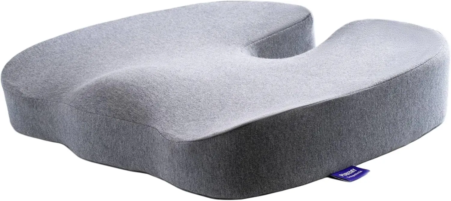 Gel Infused Memory Foam Seat Cushion for Office Chair, Car, Wheelchair - Coccyx Support for Tailbone Pain Relief, Light Grey
Gel Infused Memory Foam Seat Cushion for Office Chair, Car, Wheelchair - Coccyx Support for Tailbone Pain Relief, Light Grey