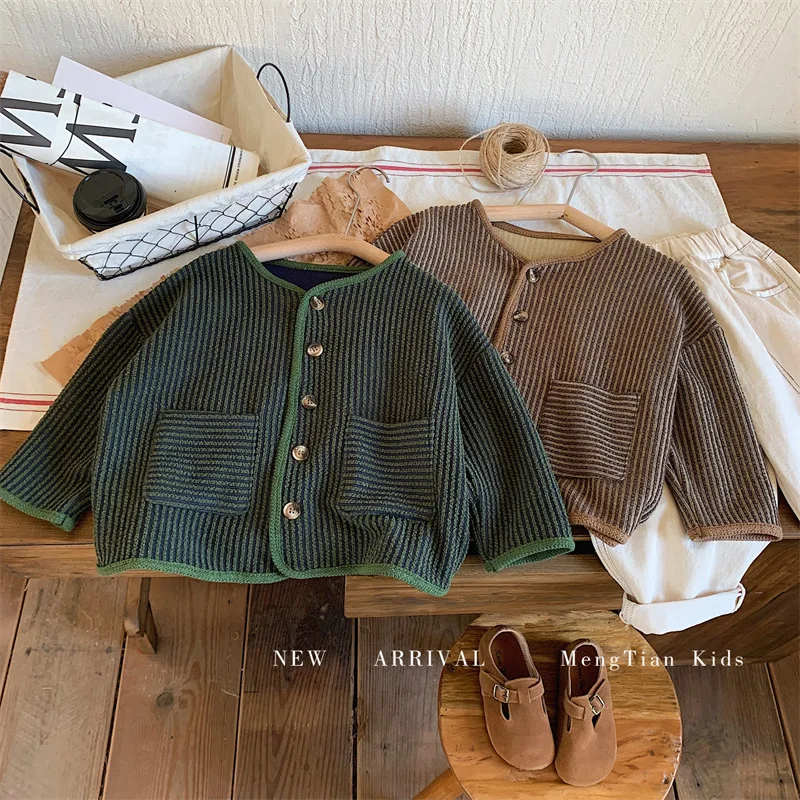 2-6Y Spring Autumn Kids Cardigan Girls Boys Jackets Stripe Children Clothing Coat Boys Girls Cardigans
2-6Y Spring Autumn Kids Cardigan Girls Boys Jackets Stripe Children Clothing Coat Boys Girls Cardigans