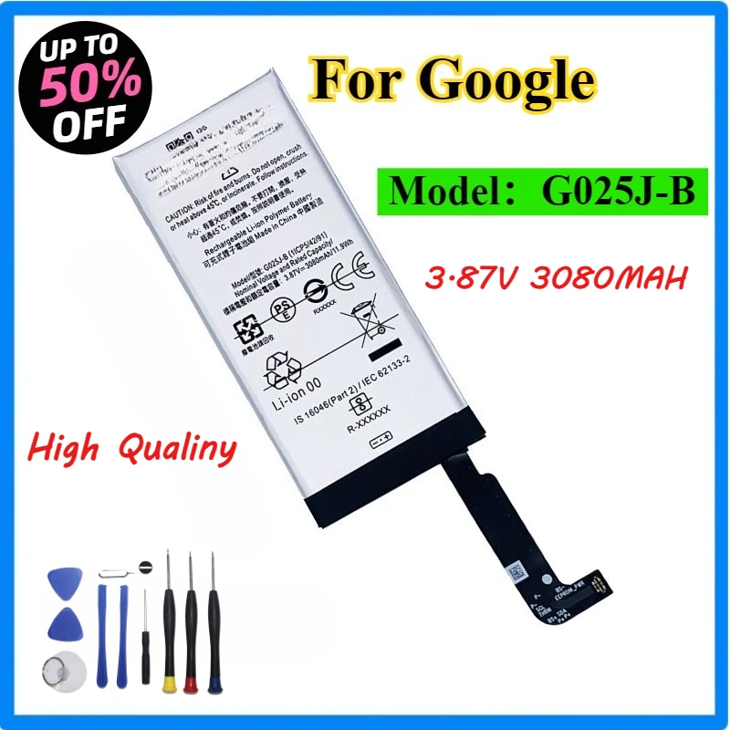 2025 New 3.87V 3080mAh Lithium Polymer Battery G025J-B for Google Pixel 4A Mobile Phone Batteries
2025 New 3.87V 3080mAh Lithium Polymer Battery G025J-B for Google Pixel 4A Mobile Phone Batteries