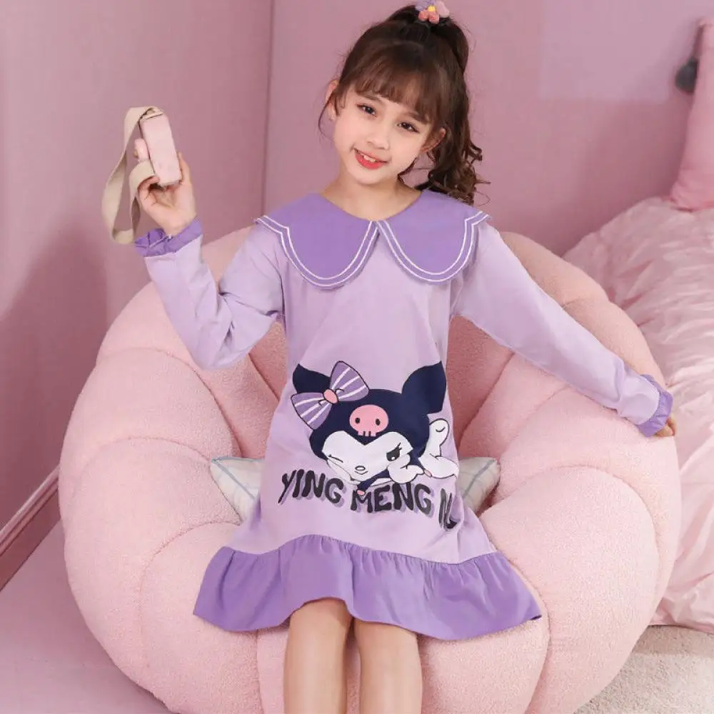 Sanrio Hello Kitty Girls Nightgown Kuromi Night Dress Anime Cartoon Nightwear Sleepwear Spring Autumn Children's Homewear
Sanrio Hello Kitty Girls Nightgown Kuromi Night Dress Anime Cartoon Nightwear Sleepwear Spring Autumn Children's Homewear