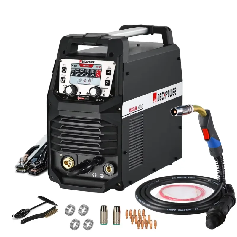 Dual Pulse 230A True Rated IGBT Inverter Multi-Process MIG MMA TIG Welding Machine With 25AK MIG Torch &
Dual Pulse 230A True Rated IGBT Inverter Multi-Process MIG MMA TIG Welding Machine With 25AK MIG Torch &