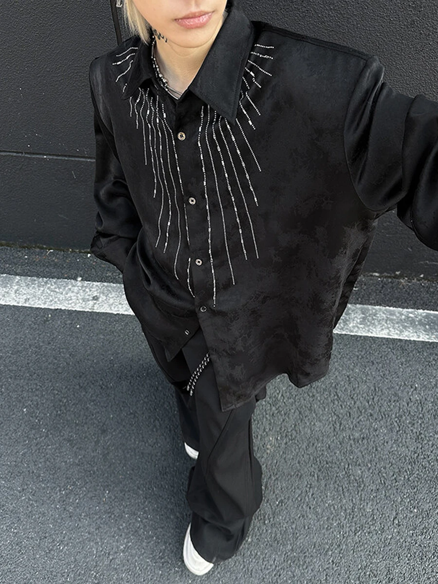 Мужская футболка из шелковистой ткани с узором K и стразами, модная уличная одежда от Hair St Trendy Bla Series
Мужская футболка из шелковистой ткани с узором K и стразами, модная уличная одежда от Hair St Trendy Bla Series