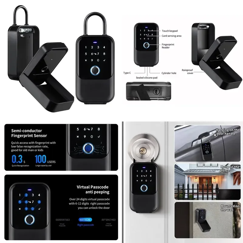 2026 SZMYQ Smart Mini Key Lock Box with Blue Tooth Waterproof Password & Fingerprint for Glass Aluminum & Wood Door
2026 SZMYQ Smart Mini Key Lock Box with Blue Tooth Waterproof Password & Fingerprint for Glass Aluminum & Wood Door