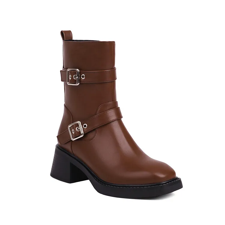 женские модные ботинки, дизайн с пряжкой на толстом каблуке, модный и персонализированный. Модный тренд, простой и элегантный. 
женские модные ботинки, дизайн с пряжкой на толстом каблуке, модный и персонализированный. Модный тренд, простой и элегантный.