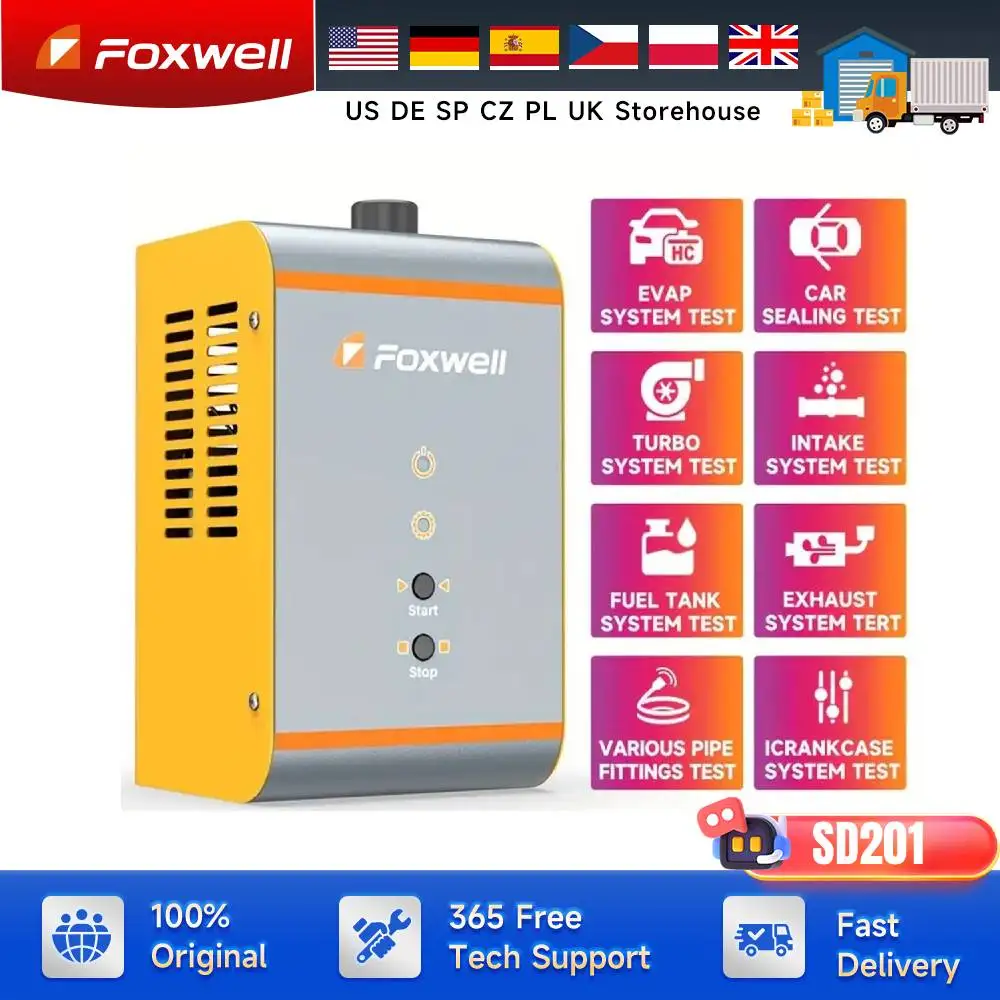 12 В автомобильный детектор утечки дыма EVAP, локатор утечки, генератор масляных труб FOXWELL SD201, встроенные воздушные насосы, автомобильная диагностика тоже
12 В автомобильный детектор утечки дыма EVAP, локатор утечки, генератор масляных труб FOXWELL SD201, встроенные воздушные насосы, автомобильная диагностика тоже