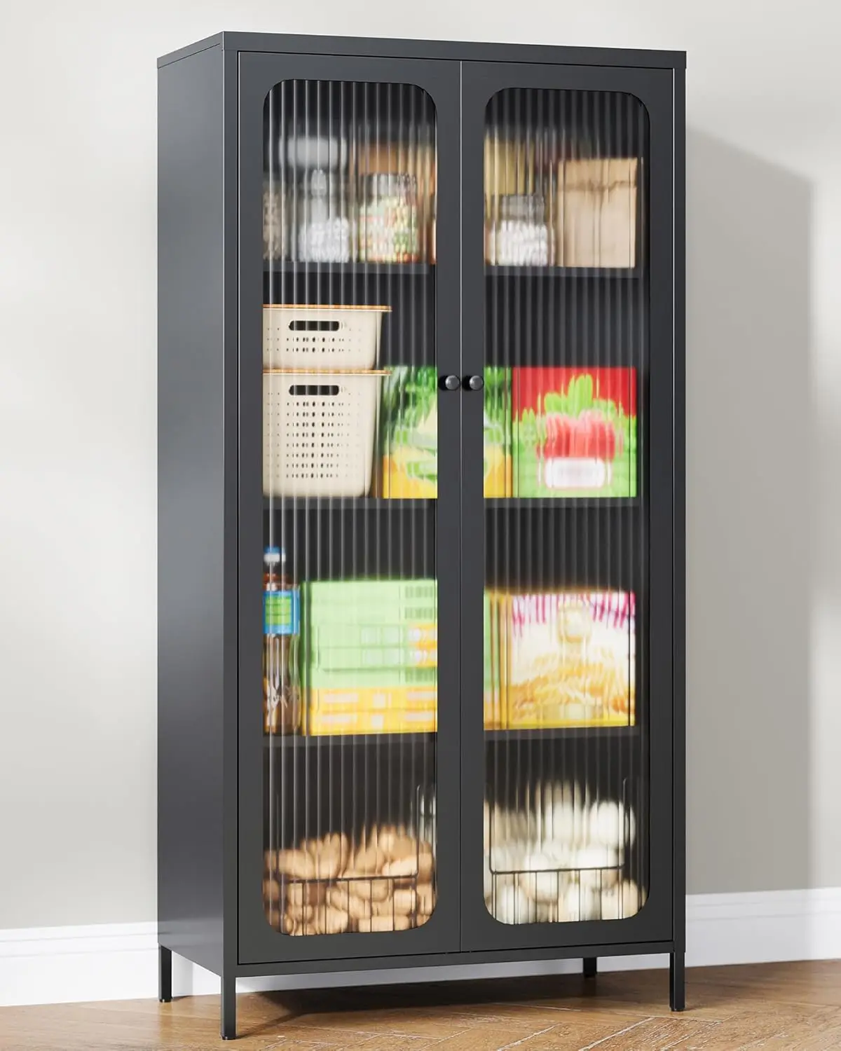 63'' Kitchen Pantry Storage Cabinet, Display Cabinet with Glass Doors and 3 Adjustable Shelves, Metal Kitchen Hutch, Customized
63'' Kitchen Pantry Storage Cabinet, Display Cabinet with Glass Doors and 3 Adjustable Shelves, Metal Kitchen Hutch, Customized